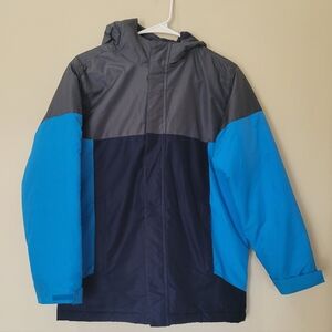 Childrens Place Boys Winter Jacket Parka Colorblock Size XL 14 Blue Navy Gray